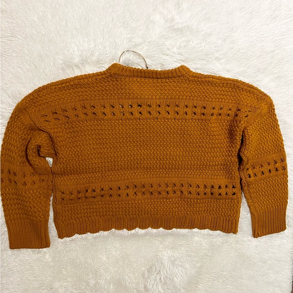 NWT! Talisman Cropped Open Weave Scalloped Ribbed Hem Ryder Sweater - Picture 11 of 12